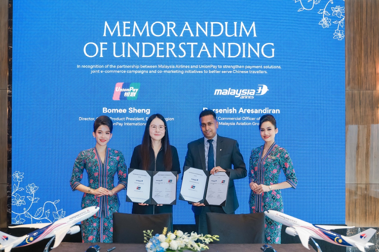 马来西亚航空与银联国际达成战略合作共促跨境旅行支付与旅程体验升级_民航资源网_CARNOC.com
