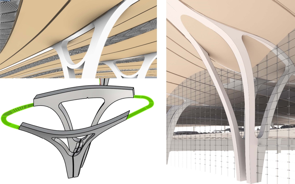 钢构件花冠柱效果图